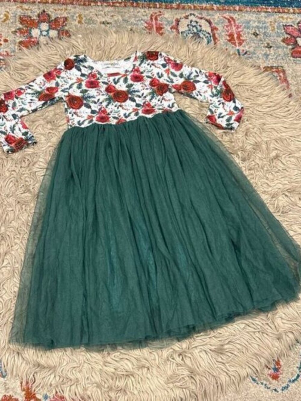 Honeybee kids floral tulle Christmas Dress